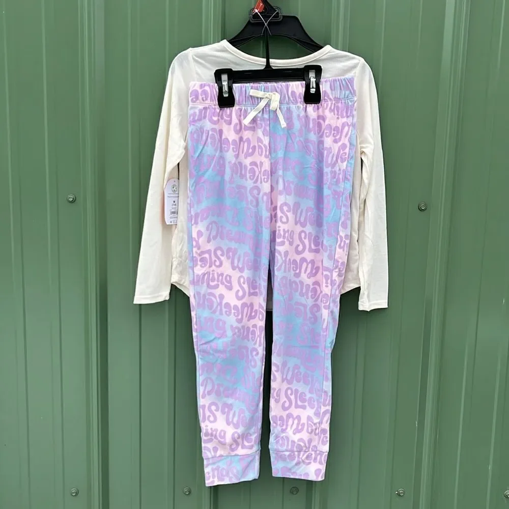 Long Sleeve Top with Jogger Pants Pajama Lounge Sleep 2pc Set 2-Pack Size M